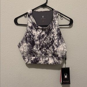 Spyder Women's Abstract Sports Bra - Black and Gray